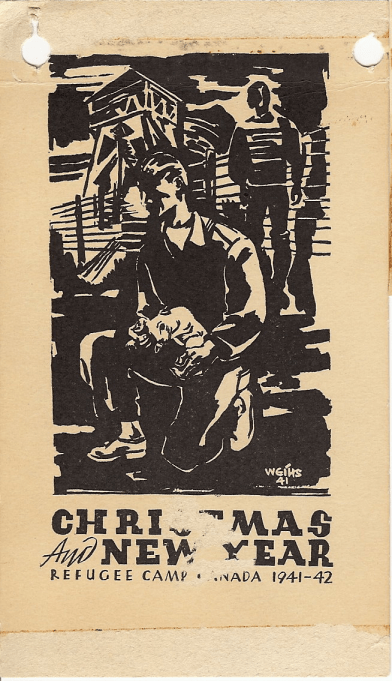 Christmas & New Year card, refugee camp 1941-42 - Werner Leo Schott.